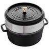 STAUB | LA COCOTTE - Cocotte med dampindsats - Ø 260mm - Støbejern - Sort