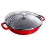 STAUB | SPECIALITIES - Wok med glaslåg - Ø 300mm - Støbejern - Kirsebærrød