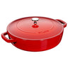 STAUB | BRAISERS - Stegeso med Chistera Drop-Structure - 280mm - Støbejern - Kirsebærrød