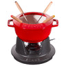 STAUB | SPECIALITETER - Fonduesæt - Ø 160mm - Støbejern - Kirsebærrød