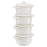 STAUB | CERAMIQUE - Cocotte sæt - 4 dele - Ø 100mm - Keramik - Ivory-White