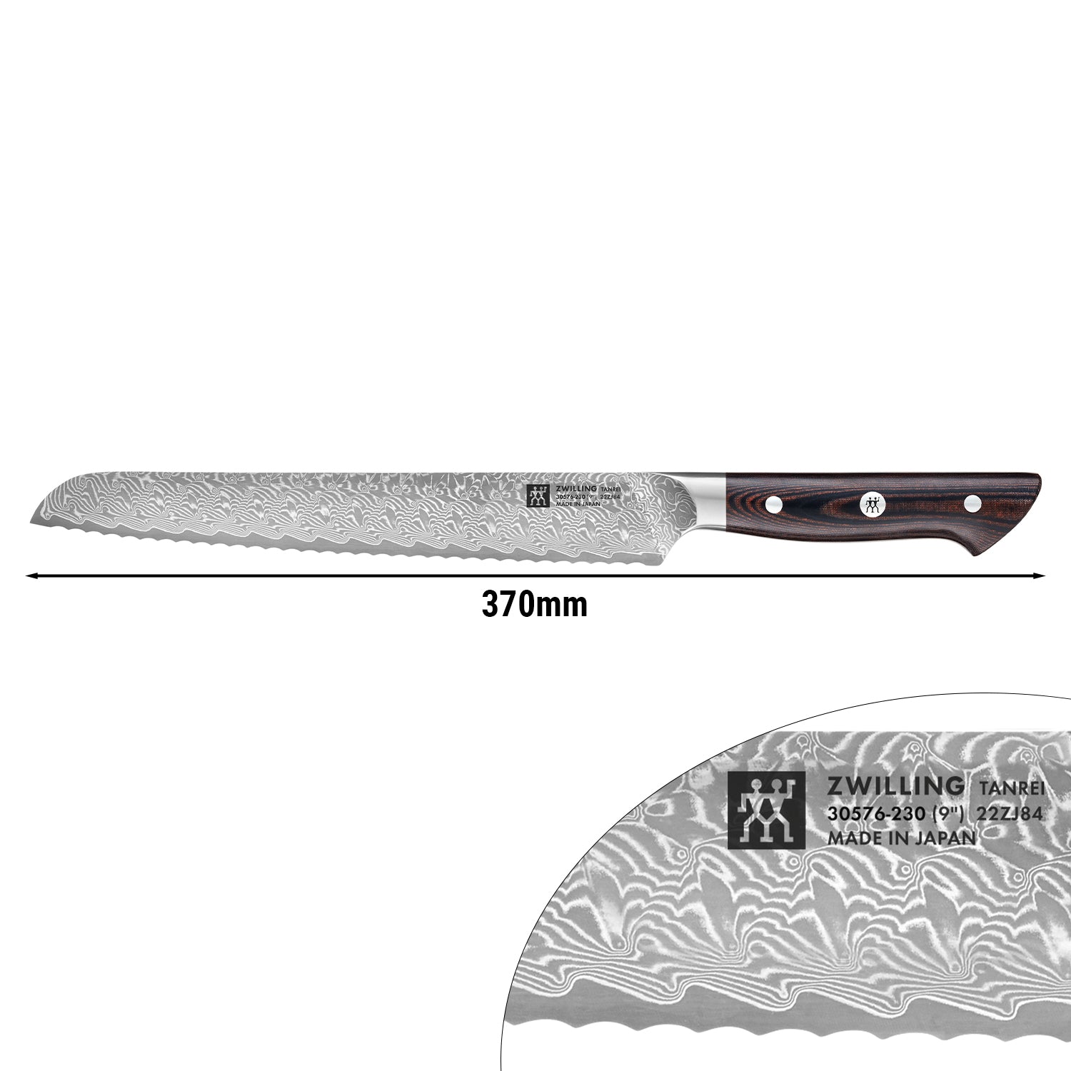 ZWILLING | TANREI - Brødkniv med savtakket skær - Blad: 230mm