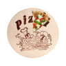 Pizzabäcker - Pizzatallerken - med indbrændt motiv - rund - Ahorntræ - Ø 30 cm