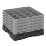 CAMBRO | CAMRACK® - Kurv til glasvask 1/1 med 5 forlængere - 500x500mm - 16 rum - Sort