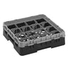 CAMBRO | CAMRACK® - Kurv til glasvask 1/1 med 1 forlænger - 500x500mm - 16 rum - Sort