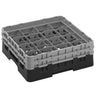 CAMBRO | CAMRACK® - Kurv til glasvask 1/1 med 2 forlængere - 500x500mm - 16 rum - Sort