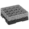 CAMBRO | CAMRACK® - Kurv til glasvask 1/1 med 2 forlængere - 500x500mm - 16 rum - Sort