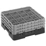 CAMBRO | CAMRACK® - Kurv til glasvask 1/1 med 3 forlængere - 500x500mm - 16 rum - Sort