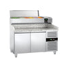Pizzabord PREMIUM 1,5 x 0,8 m - med 2 Døre - inkl. Køleopsats - 6x GN 1/3