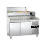 Pizzabord PREMIUM 1,5 x 0,8 m - med 2 Døre - inkl. Køleopsats - 6x GN 1/3