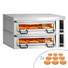 Elektrisk pizzaovn Power - (Chamottesten) - 1480x1360x932 mm - 9+9x Ø 34 cm - op til 450 °C - Digital - inkl. Haube