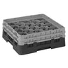 CAMBRO | CAMRACK® - Kurv til glasvask 1/1 med 2 forlængere - 500x500mm - 20 rum - Sort