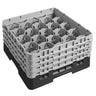 CAMBRO | CAMRACK® - Kurv til glasvask 1/1 med 4 forlængere - 500x500mm - 20 rum - Sort