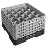 CAMBRO | CAMRACK® - Kurv til glasvask 1/1 med 5 forlængere - 500x500mm - 20 rum - Sort