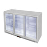 GASTRO-COOL | Barkøleskab - 1.350 mm - 312 l - med 3 glasskydedøre - sølv