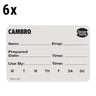 (6 stk.) CAMBRO | StoreSafe® rotationsetiketter - 250 etiketter pr. rulle