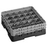 CAMBRO | CAMRACK® - Kurv til glasvask 1/1 med 2 forlængere - 500x500mm - 25 rum - Sort