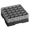 CAMBRO | CAMRACK® - Kurv til glasvask 1/1 med 2 forlængere - 500x500mm - 25 rum - Sort