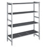 Aluminiumsreol – grundsektion - 1620x1800 mm - Dybde: 560 mm - med 4 hylder - Samlet bæreevne: 900 kg