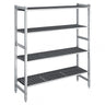 Aluminiumsreol – grundsektion - 1740x1800 mm - Dybde: 560 mm - 4 hylder - Samlet bæreevne: 900 kg