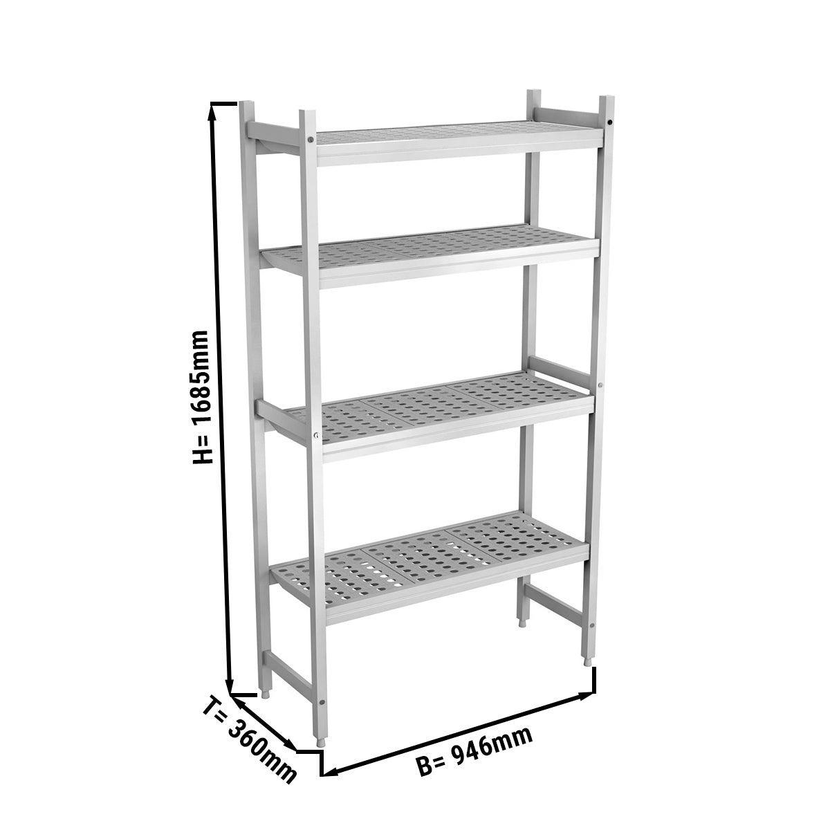 Aluminium bundreol (anodiseret) - 946 x 1685 mm