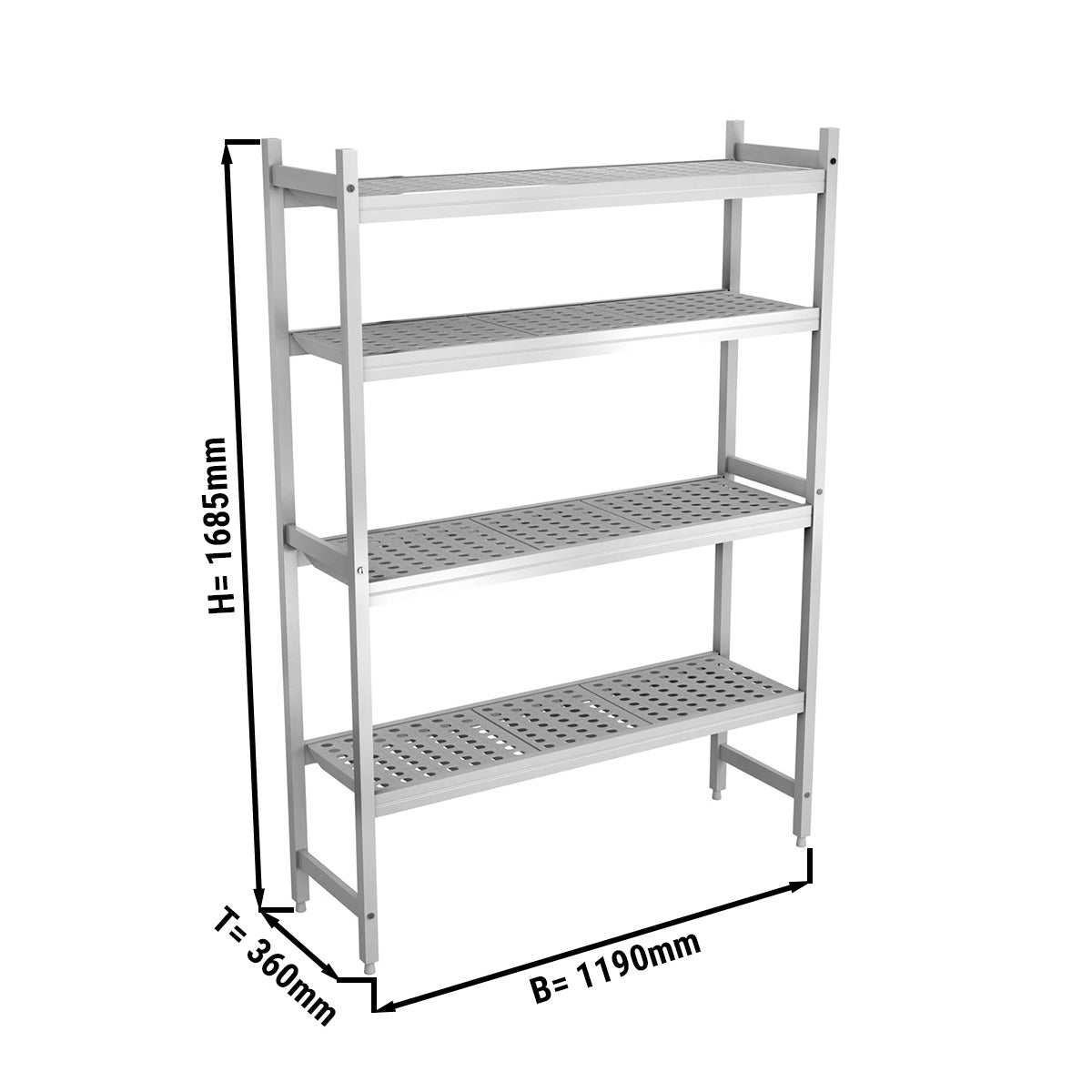 Aluminium bundreol (anodiseret) - 1190 x 1685 mm