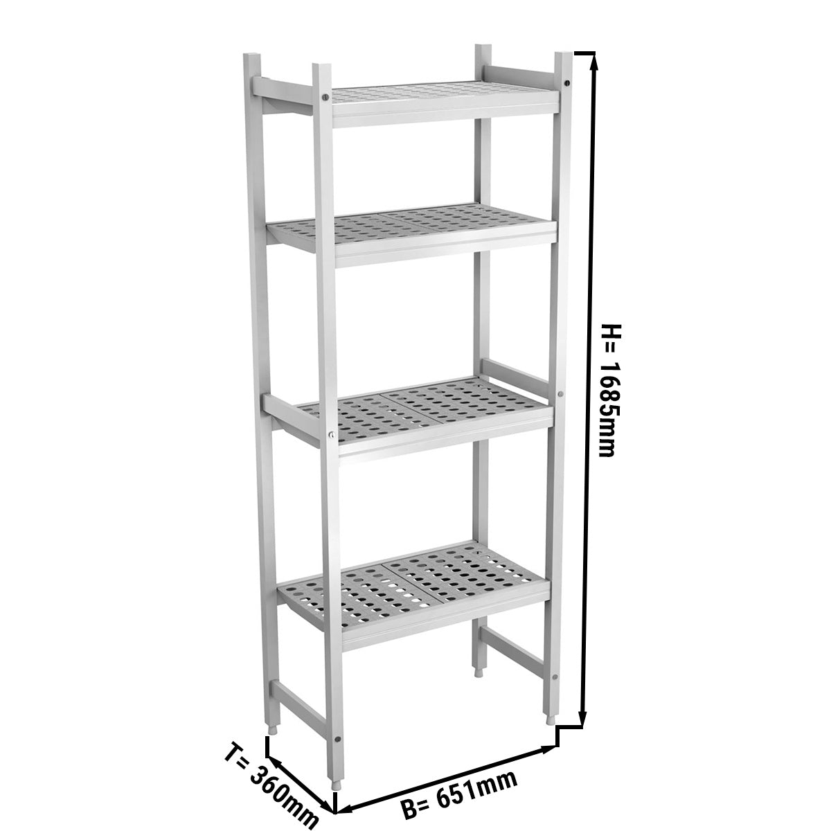 Aluminium bundreol (anodiseret) - 655 x 1685 mm