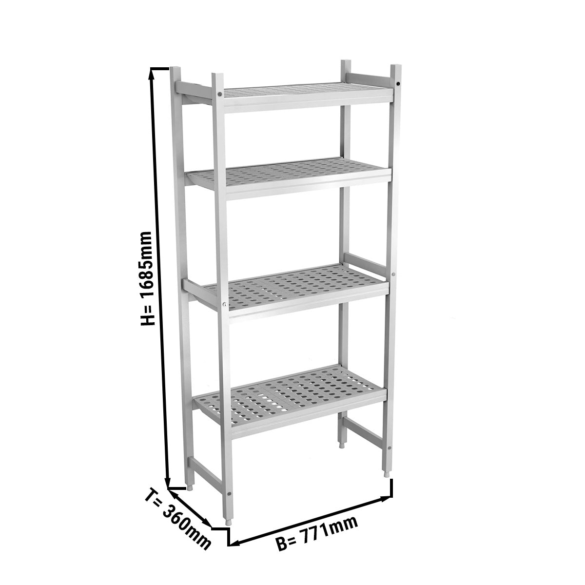 Aluminium bundreol (anodiseret) - 771 x 1685 mm