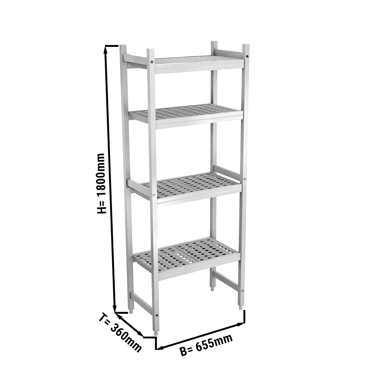 Aluminium bundreol - 655 x 1800 mm