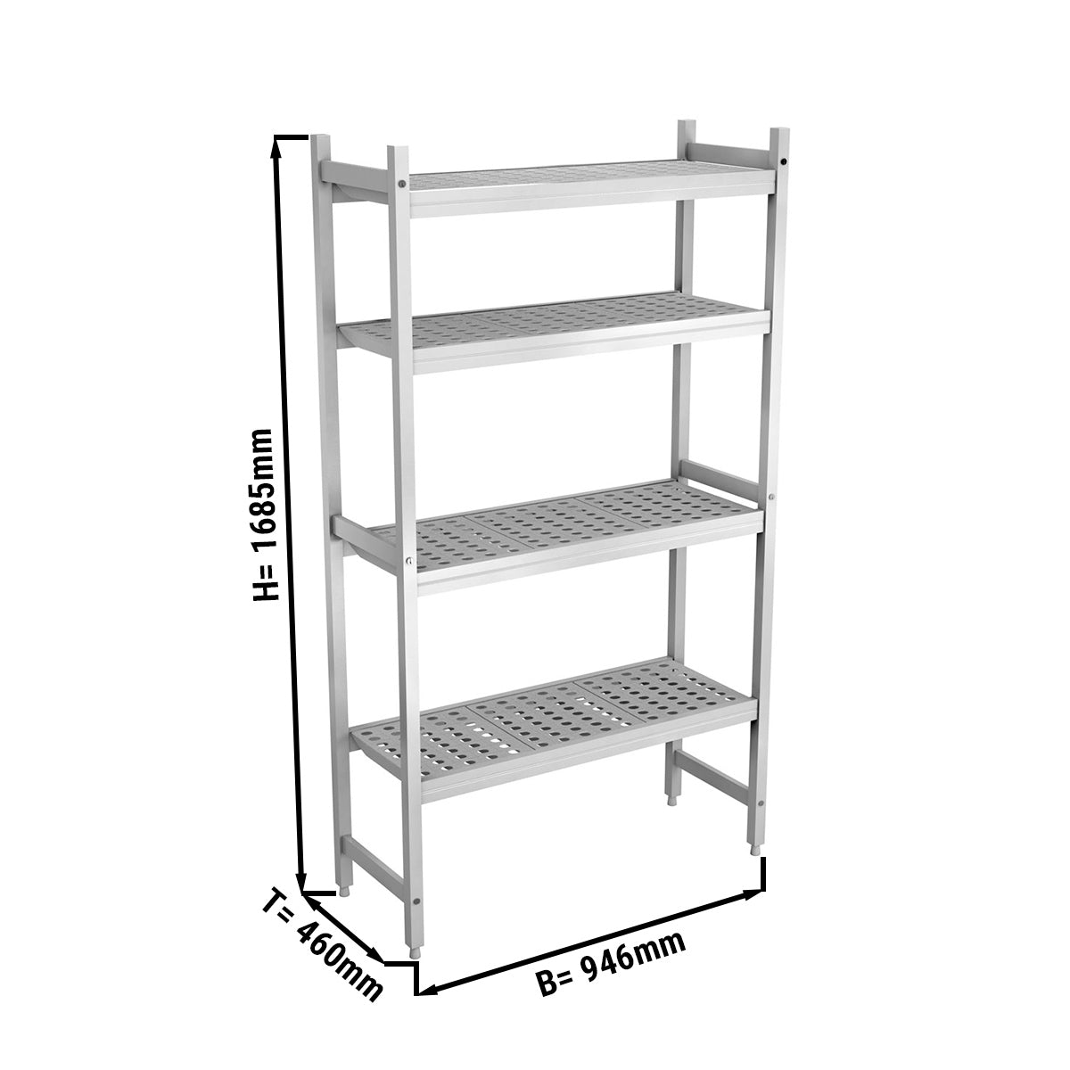 Aluminium bundreol (anodiseret) - 946 x 1685 mm