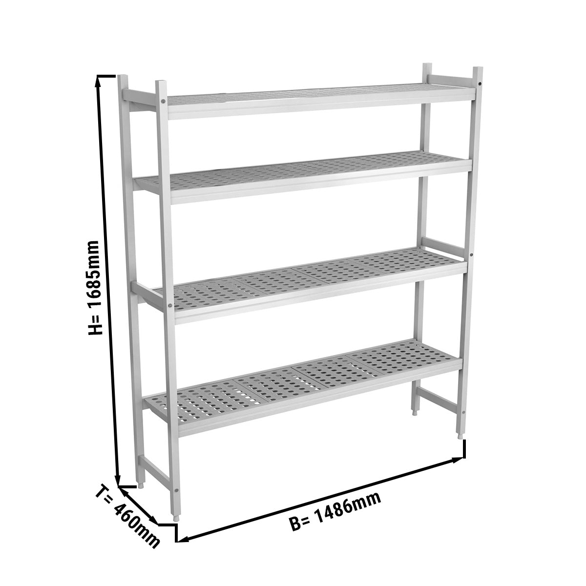 Aluminium bundreol (anodiseret) - 1486 x 1685 mm