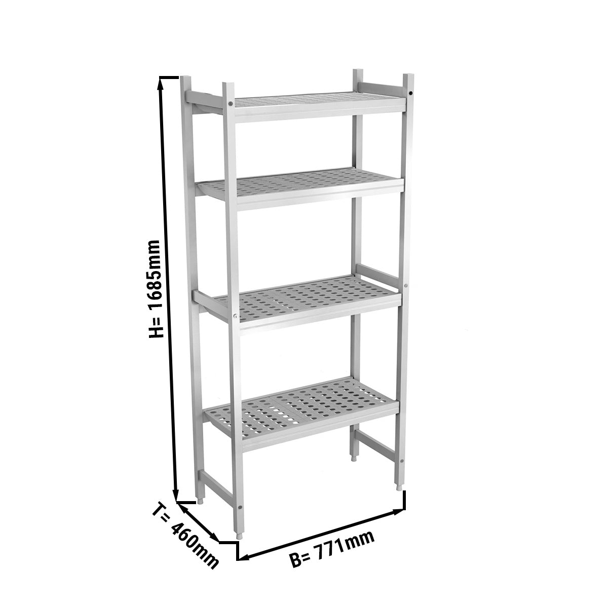 Aluminium bundreol (anodiseret) - 771 x 1685 mm