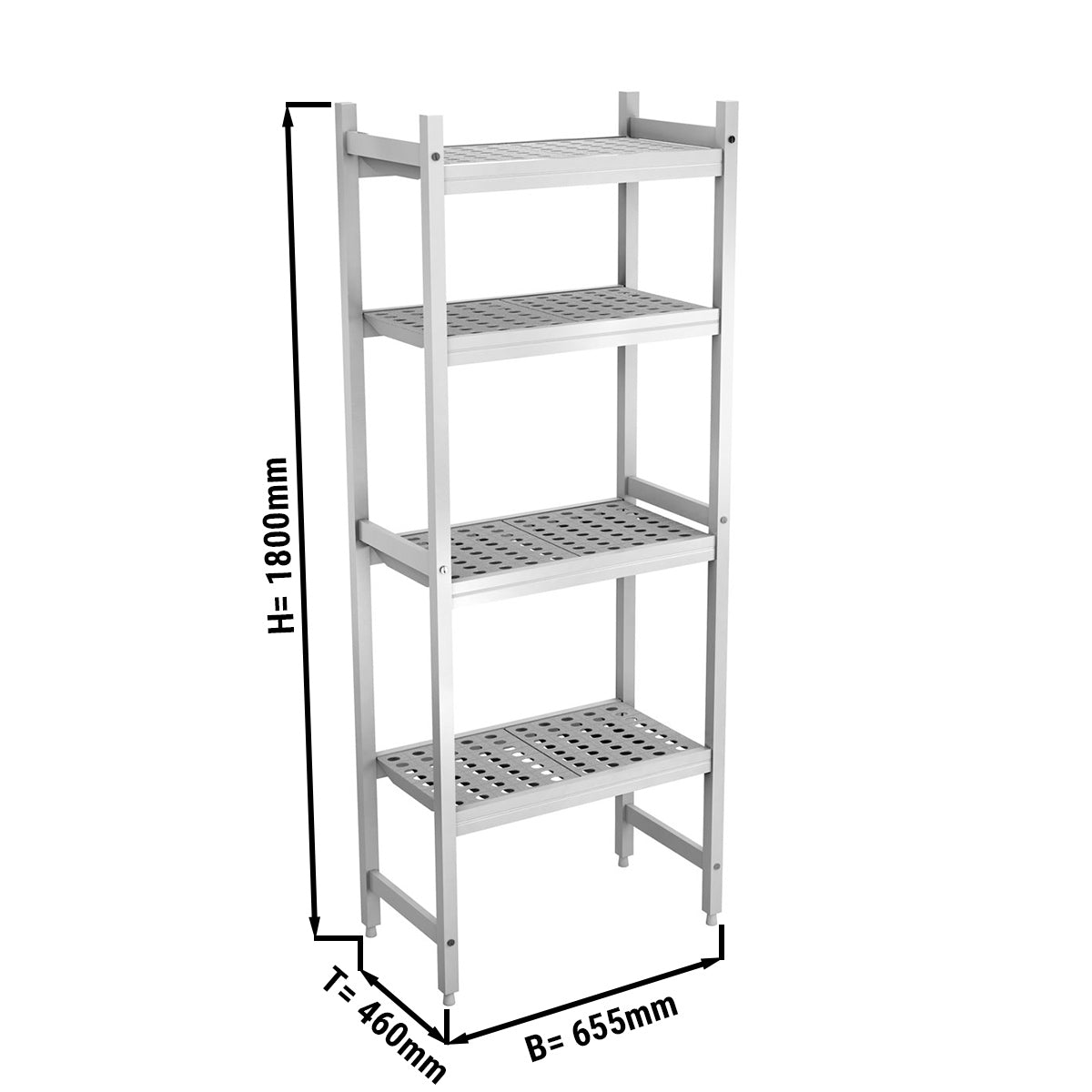 Aluminium bundreol - 655 x 1800 mm