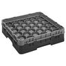 CAMBRO | CAMRACK® - Kurv til glasvask 1/1 med 1 forlænger - 500x500mm - 30 rum - Sort