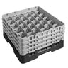 CAMBRO | CAMRACK® - Kurv til glasvask 1/1 med 4 forlængere - 500x500mm - 30 rum - Sort