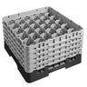 CAMBRO | CAMRACK® - Kurv til glasvask 1/1 med 5 forlængere - 500x500mm - 30 rum - Sort