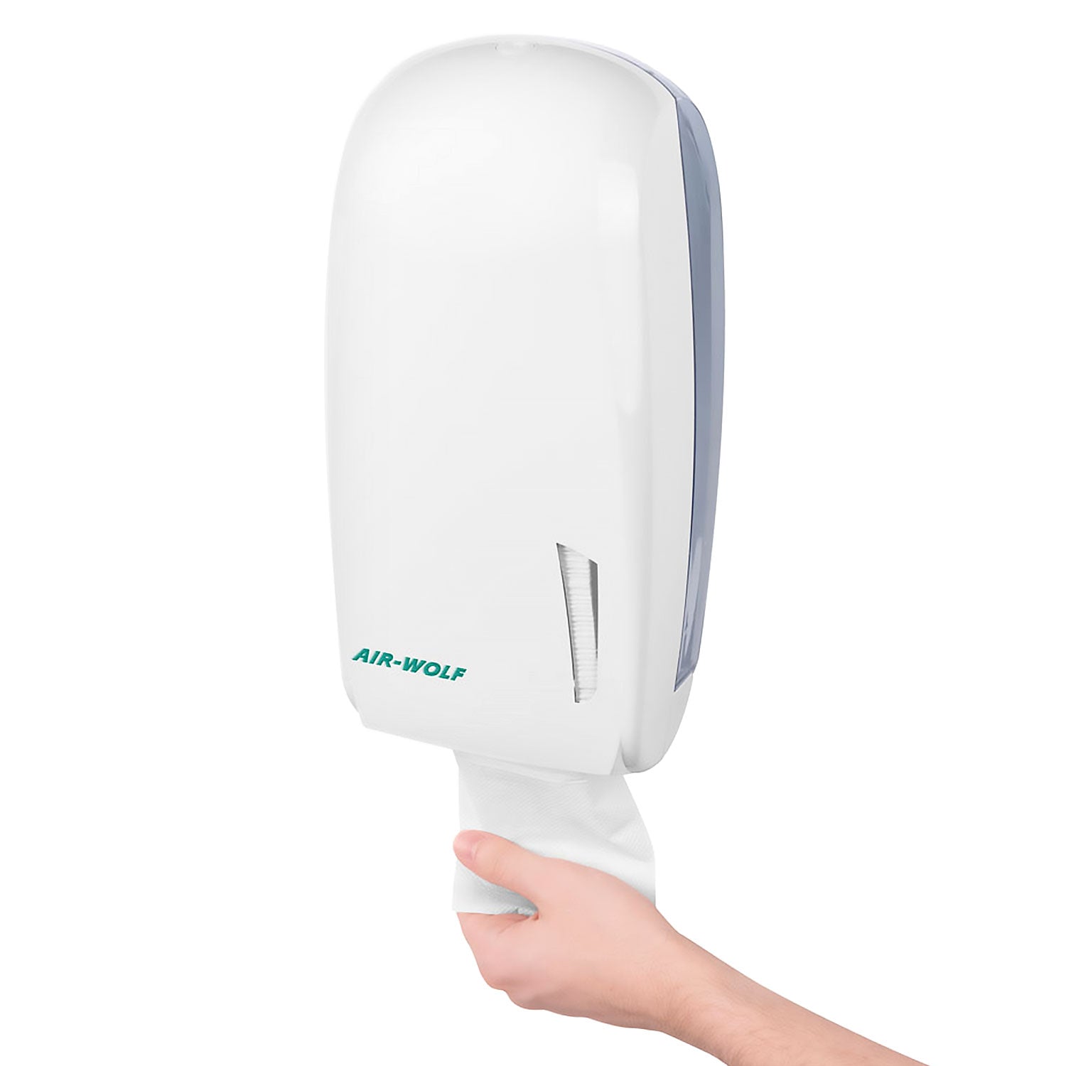 AIR-WOLF | WC-papirdispenser til op til 500 enkeltark - ABS-plast - hvid