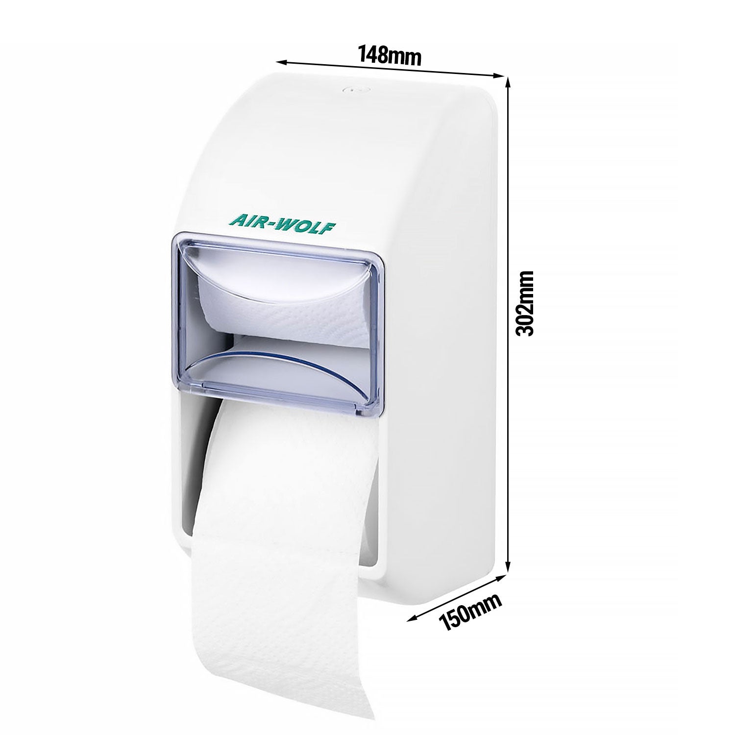 AIR-WOLF | WC-papirdispenser til 2 husholdningsruller - ABS-plast - hvid