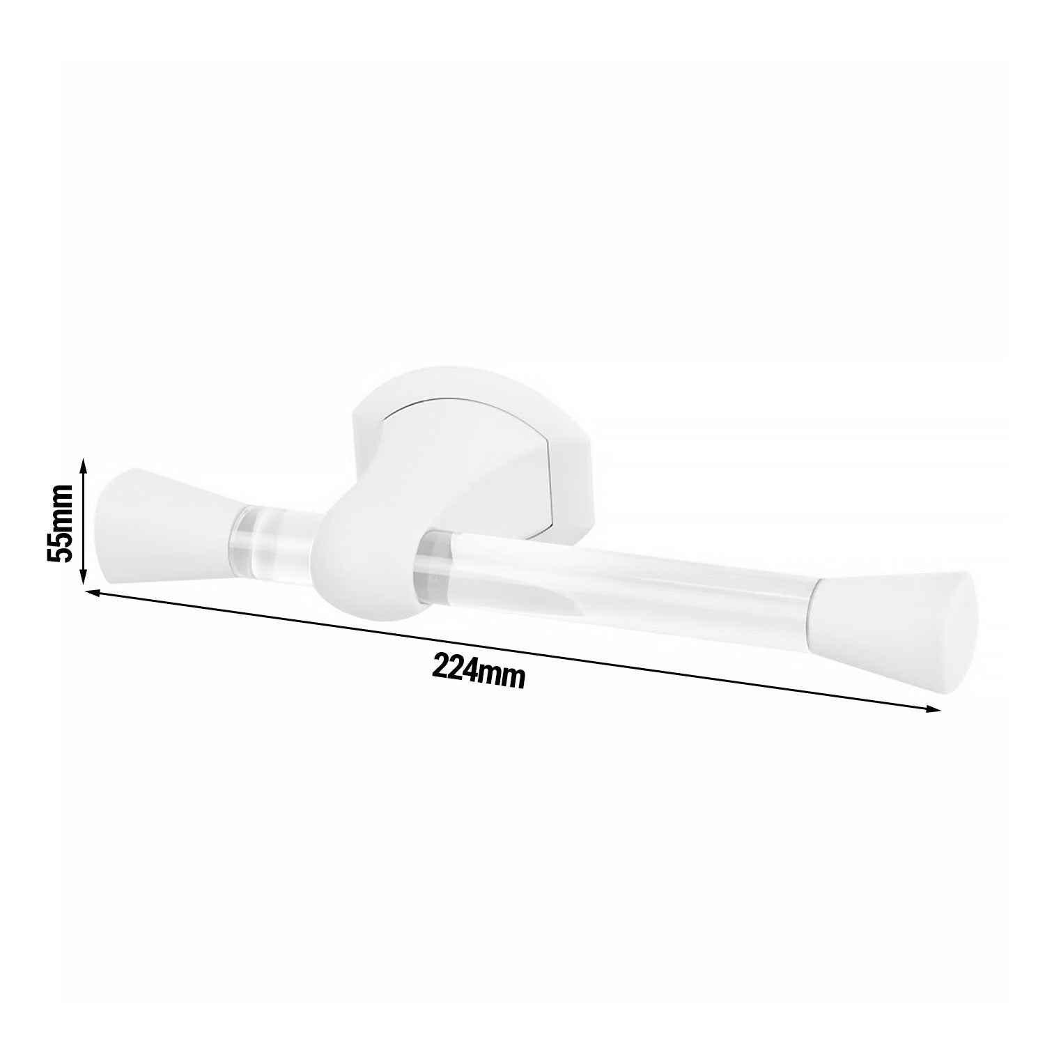 AIR-WOLF | Toiletrulleholder til 1 husholdningsrulle - ABS-plast - hvid