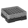 CAMBRO | CAMRACK® - Kurv til glasvask 1/1 med 2 forlængere - 500x500mm - 36 rum - Sort