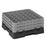 CAMBRO | CAMRACK® - Kurv til glasvask 1/1 med 3 forlængere - 500x500mm- 36 rum - Sort