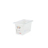 (6 stk.) CAMBRO | SafeTrak - Polypropylenbeholdere GN 1/4 - Milky - Højde: 150mm