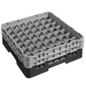 CAMBRO | CAMRACK® - Kurv til glasvask 1/1 med 2 forlængere - 500x500mm - 49 rum - Sort