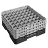 CAMBRO | CAMRACK® - Kurv til glasvask 1/1 med 3 forlængere - 500x500mm - 49 rum - Sort