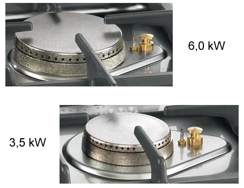 Gaskogebord 6 Brænder (28,5 kW) + elektrisk konvektionsovn (3 kW)