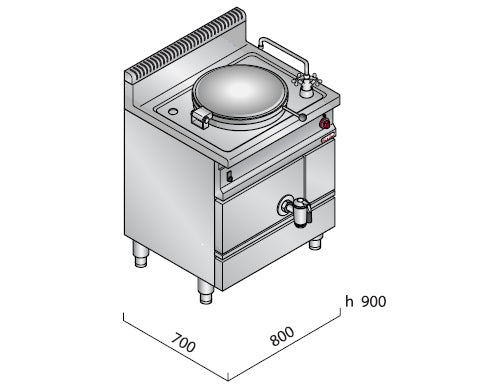 Gas kogekar 55 liter (15,5 kW) - direkte opvarmning