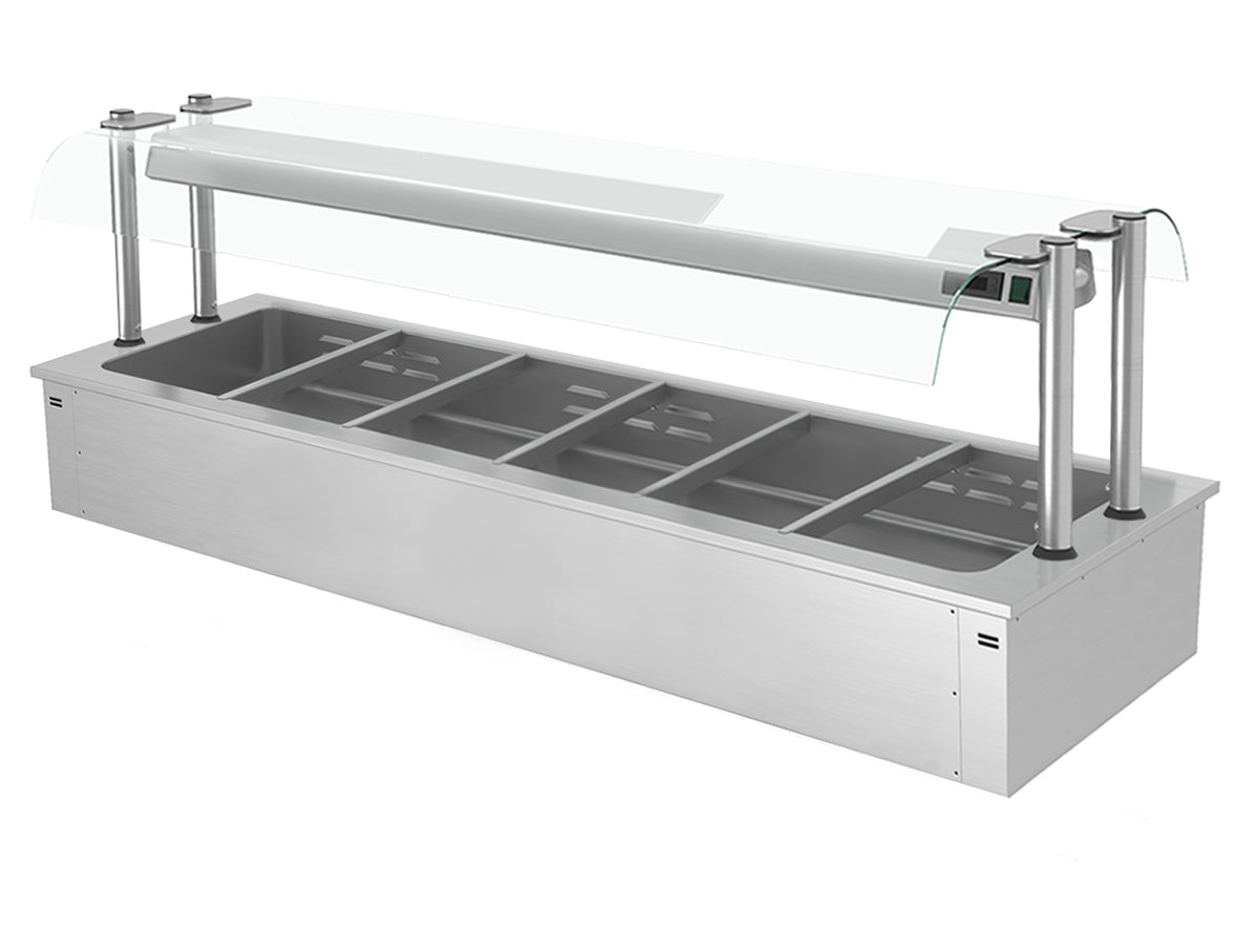 Bain marie til indbygning 2,1,m - serie D