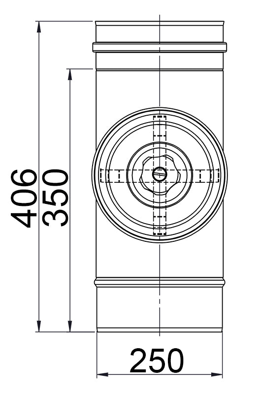 Glat rør rengøring 400°C i rustfrit stål / Ø 250 mm