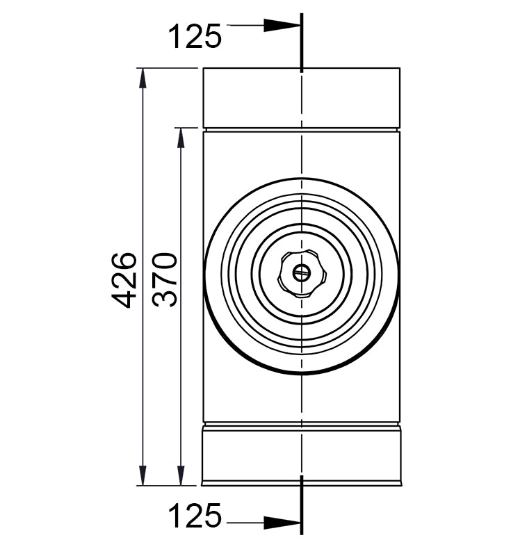 Glat rør rengøring 400°C i rustfrit stål / Ø 250 mm