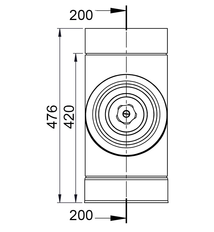 Glat rør rengøring 400°C i rustfrit stål / Ø 400 mm